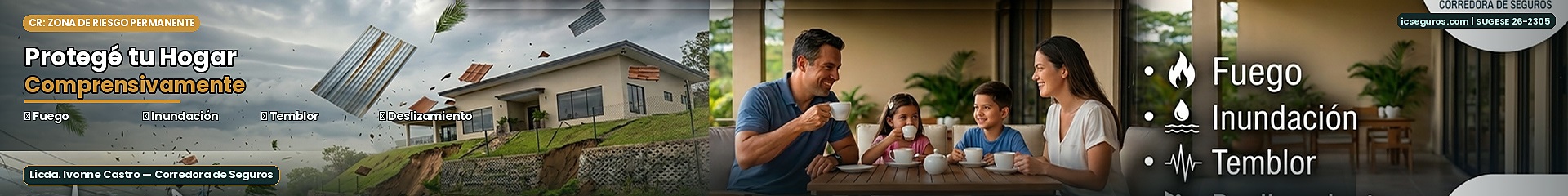 CR: Zona de Riesgo Permanente — Protegé tu Hogar Comprensivamente | Licda Ivonne Castro Corredora de Seguros